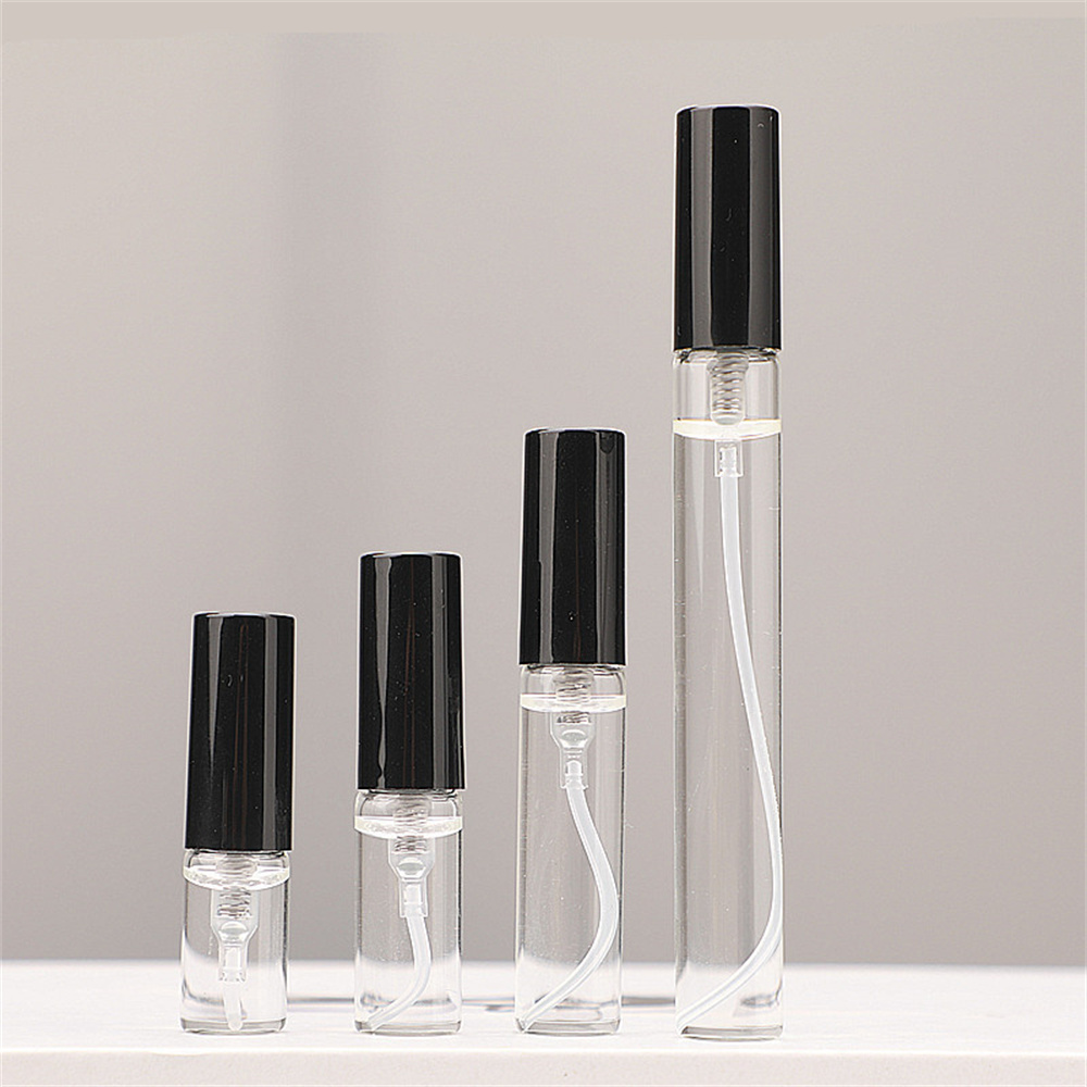 Perfume Fragrance Booster - ขวดสเปรย์น้ำหอมเปล่าขนาดเล็กแบบพกพา5ชิ้น2มล./3มล./5มล./10มล. ขวดเครื่องสำอางตัวอย่างขวดเติมได้ฟรีเครื่องมือบรรจุ