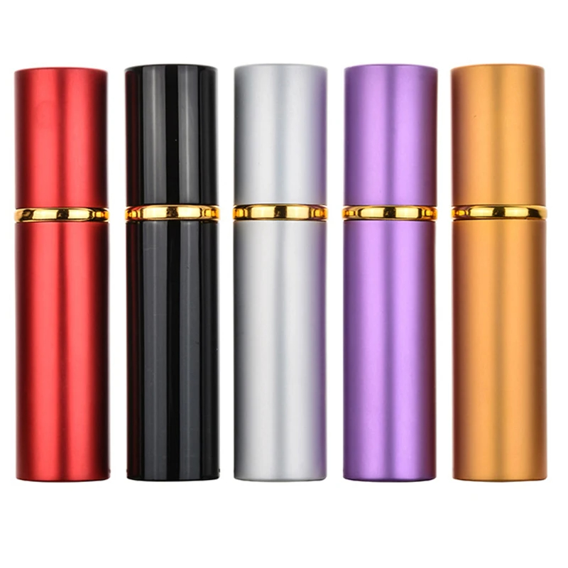 Perfume Fragrance Booster - 5 ชิ้น 10 มิลลิลิตรคุณภาพสูงเติมมินิน้ําหอม Atomizer สเปรย์ขวดแก้วเปล่าขวดน้ําหอมอลูมิเนียมสเปรย์